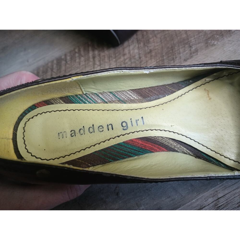 Madden Girl Y2K Ballet Wedge Shoes 7 Brown Cut Out Twee Cottage Coquette Fairy - Picture 12 of 16